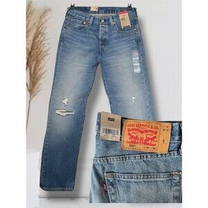 Levi’s 501 Buttonfly Men’s W30 L30 Original Fit Straight Leg Distressed Jeans